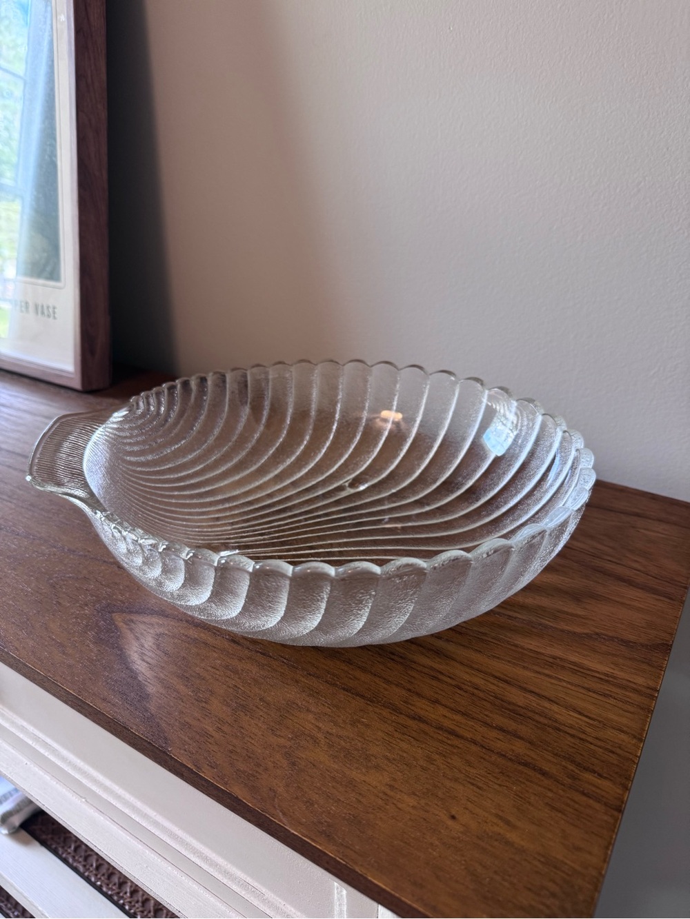 Vintage 1970s Anchor Hocking Salad Shell Serving Bowl